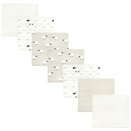 Luvable Friends Hudson Baby Flannel Receiving Blankets 7pk, Beige Sheep