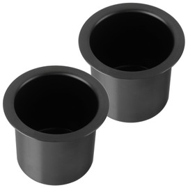 Pack of 2 Black Drop-in Cup Drink Holder,304Stainless Steel Drink Can Holder,Poker Table Drink Holder for Cinema Sofa,Yacht,RV Cars,Trucks,Camping Area