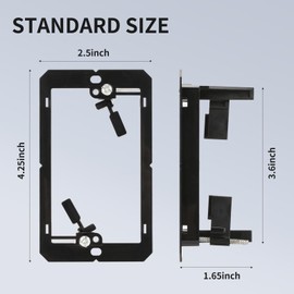 XGGYA Wall Plate Mounting Brackets for Low Voltage Cables(3 Packs),Single Gang Wall Plate,Flush Low Voltage Box for in-Wall Wires Management,Black