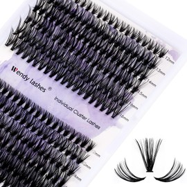 DIY Lash Clusters for Eyelash Extensions: Ultra-light, Natural, Fluffy, Manga, Wispy, Waterproof, Anime, Manga, Cat Eye, D Curl, 12-16mm Mixed, 30+40P, Wendy Lashes, 1226