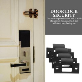 4pcs Door Latch Strike Plate Stainless Steel Door Latch Restorer Black Door Lock Hardware Repair Kit for Interior Toolboxes Wooden Case Cabinet Boxes Drawer