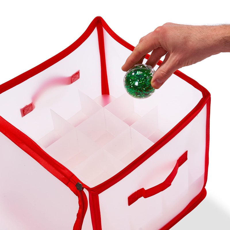 THE TWIDDLERS - Christmas Baubles Storage Box with Movable Inserts