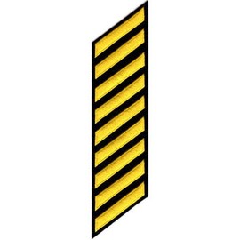 Uniform Service Hash Marks - Medium Gold on Black Felt Backing - 9 Hashes