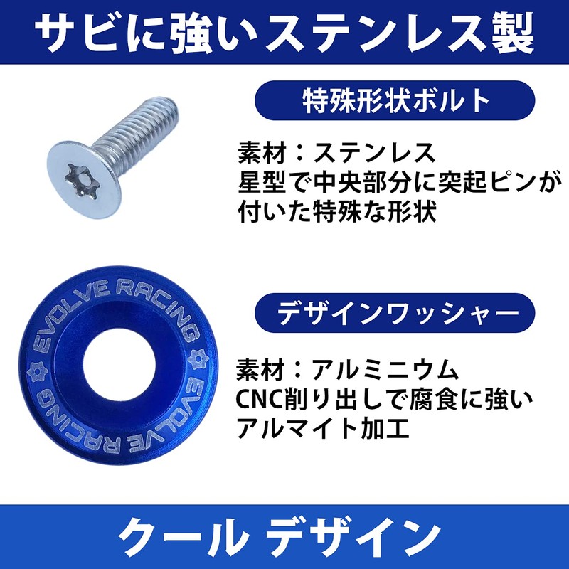 EVOLVERACING Anti-Theft Bolt Set for License Plate Specific Vehicle Inspection