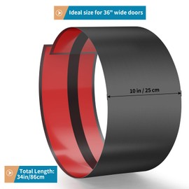 Sanbege Stainless Steel Door Kick Plate, 10" x 34" Door Push Plate, Self Adhesive Kickplate for 36" Doors Interior or Exterior (Brushed Black)