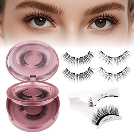 GEMERRY Magnetic Eyelashes with Applicator Fluffy Look No Glue No Eyeliner Needed Lash Applicator Tool Kit Easy to Wear for Beginners