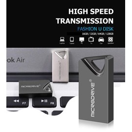 MicroDrive 16GB Extra-Small USB 2.0 Flash Drive Memory Stick - Metal Waterproof Shockproof and Anti-magnetic - Durable & Easy to Carry (Keyring included) - PC Laptop Computers Tablet etc