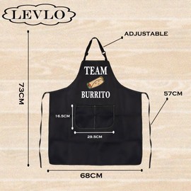 Funny Burrito Mecican Food Gift Team Burrito Waterproof Apron Burrito Lover Chef Teacher Graduation Gift(Team Burrito)