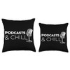 Podcasts And Chill Vintage Microphone Lover Throw Pillow