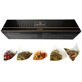 Pure And Easy Tea, Ascent Pure Tea Collection, 15 Count Sampler Set, 5 Handcrafted Premium Blends, BPA-Free Sachets, 100% Natural, Caffeinated, 52.5g/1.85oz