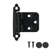 JQK 1/2 Inch Overlay Cabinet Door Hinges Black, 50 Pack