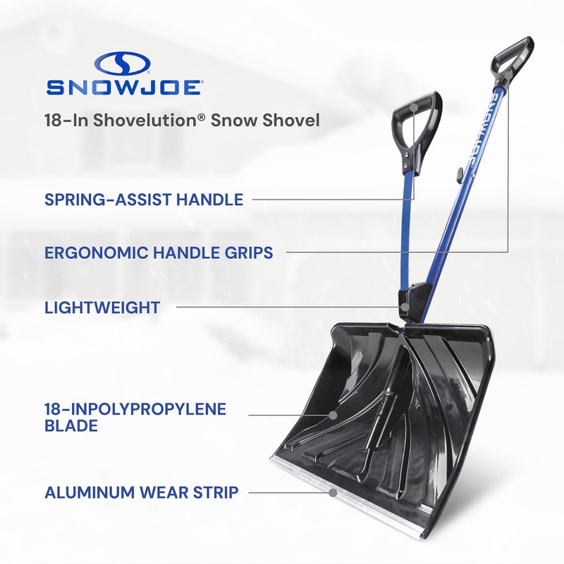 Snow Joe Snow Shovel with 18-Inch Blade and Assist Handle,