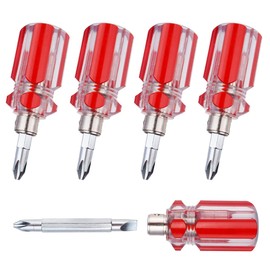 Wolfride Stubby Phillips Flat Head Screwdriver Magnetic Mini Screwdriver Set Small Pocket Screwdrivers (5pcs)