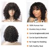 Short Bob Human Hair Wigs with Bangs None Lace Front
