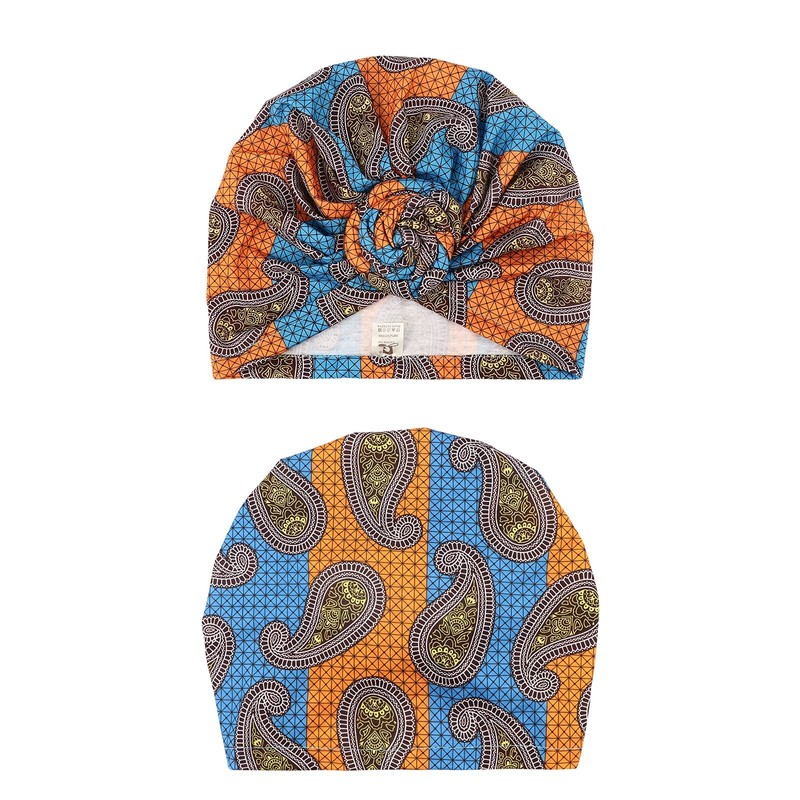 DRESHOW 5 Pack Knotted Headwraps for Women African Turban Pre-Knotted