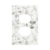 White Gray Grey Eucalyptus Leaf Floral 1 Gang Device Electrical