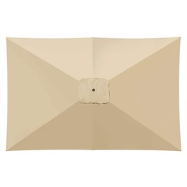 BenefitUSA Top Cover Replacement Umbrella Canopy for 10ft x 6.5 ft 6 ribs Patio Umbrella Outdoor Market (Canopy Only) (Beige)