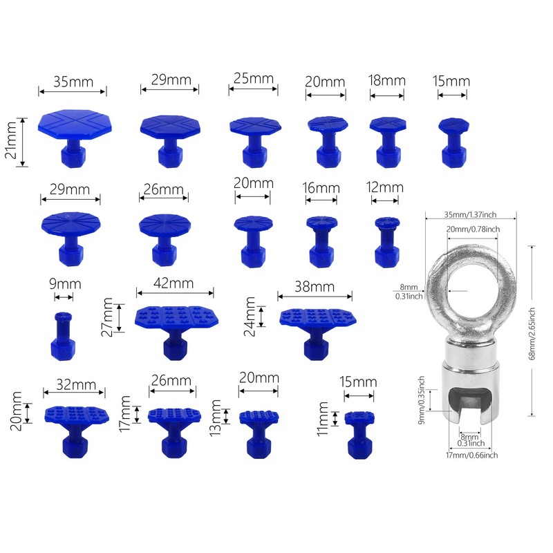 Hyamass 19Pcs Dent Removal Tools, Car Dent Puller Glue Puller
