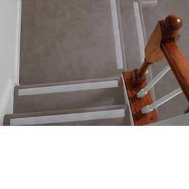 No-slip Strips CarpetKrin - Non-Slip Nosing for Carpeted Stairs; 22x2 Inches; Gray-Croc SG4; 5 Pcs, Discreet Screw-on Carpet Trim with Anti-slip Grip So Your Foot Don't Slip
