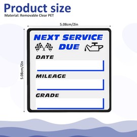 Oil Change Stickers 250 Pcs Clear Next Service Due Labels No Residue Static Clings Removable Windshield Oil Change Reminder Decals for Car Maintenance Car Auto Vehicle Window 2x2 Inches