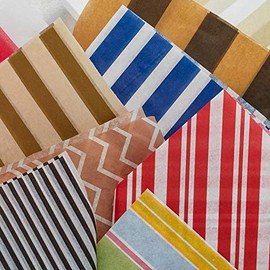 Paper Mart Gold and White Tissue Paper, Bulk Quantity of 240 Sheets, Narrow Pinstripe Tissue Paper for Gift Bags, 20 x 30 Inch Sheets