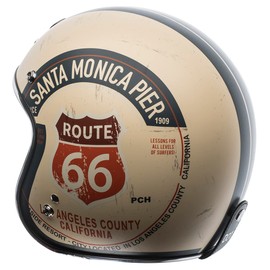 TORC T5020PCH25 unisex-adult open-face style T50 Route 66 3/4 Helmet Graphic (Flat White PCH, X-Large)