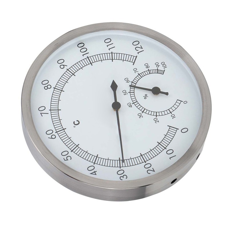 2 In-1 Stainless Steel Steam Room Sauna Room Thermometer Hygrometer
