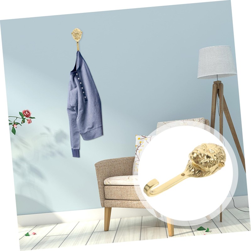VILLFUL Golden Brass Gorilla Head Wall Hook Playful Animal Coat