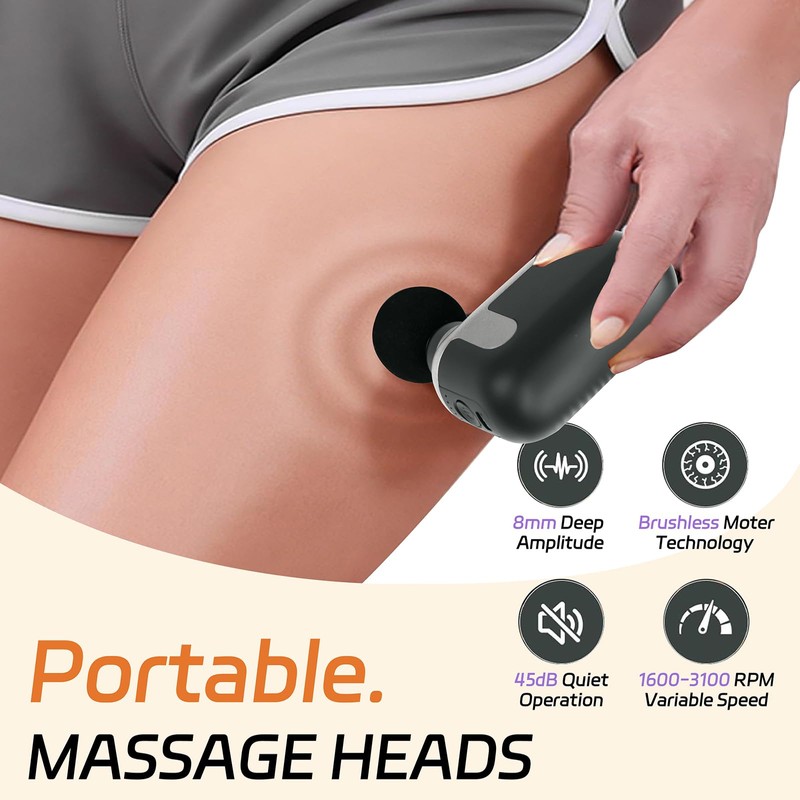 Super Mini Massage Gun with 5 Massage Heads