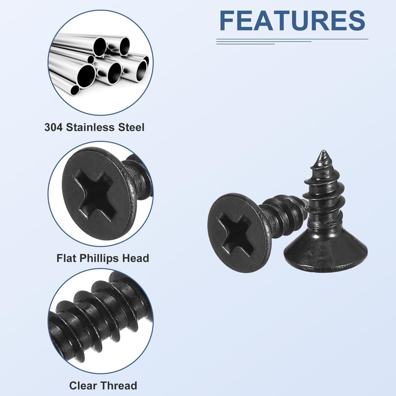 DTGN 310Pcs Wood Screws Assortment Kit - 8 Sizes 304