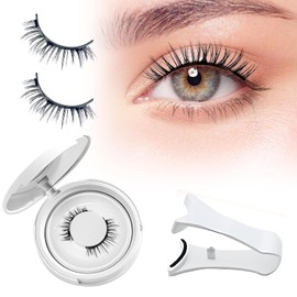 Pestañas Magnéticas Pestañas Postizas de Aspecto Natural con Aplicador Sin Pegamento Kit de Pestanas Falsas Magnéticas Pestanas Banda Transparente Wispy Reutilizables sin Eyeliner (L06)