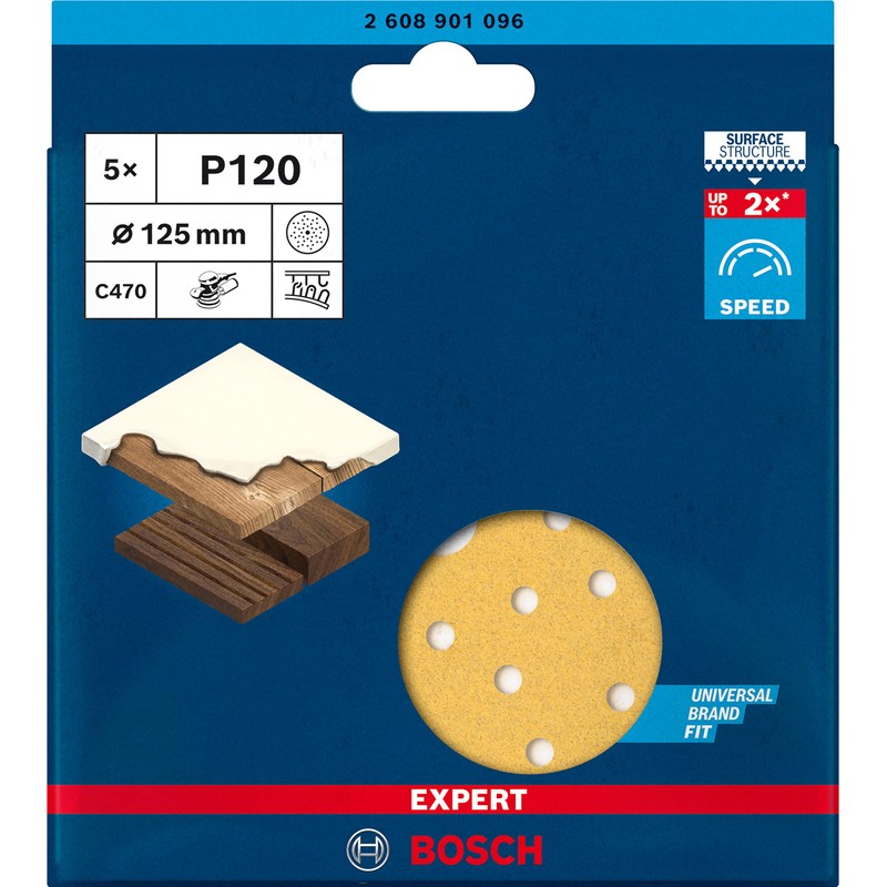 Bosch 5 x Expert C470 Sanding Sheets Multi-Hole (for Paint