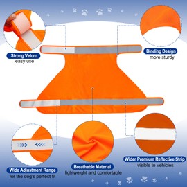Blaze Orange Dog Vest High Visibility Outdoor Safety Hunting Season Dog Vest Reflective Dog Vest Make Your Dog More Visible to Hunters,Drivers and Avoid Them Prefect for Dog Night Walking,Activities