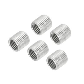 sourcing map Thread Reducing Nuts Insert M10 x 1mm Male to M8 x 1mm Fine Thread Female Adapters 10mm Long Pipe Fitting Conversion Sleeve Reducer, Pack of 5