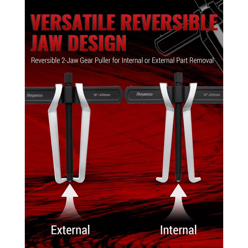 Reywoo 10 Inch 2-Jaw Gear Puller and Bearing Puller Adjustable