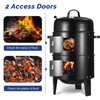 16.5 Inch Charcoal Smoker Grill with Thermometers and Air Vent,