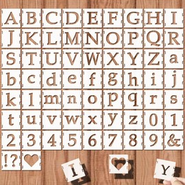 1 Inch Alphabet Stencils Set – 65Pcs Reusable Plastic Letter, Number & Symbol Templates for DIY Crafts, Painting on Wood, Wall, Fabric, Rock, Signage