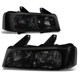 DNA MOTORING HL-OH-CEGS03-2P-SM Pair of OE Style Headlights Compatible with 03-14 Express Savana 1500/03-23 Express Savana 2500 3500, Black/Smoke