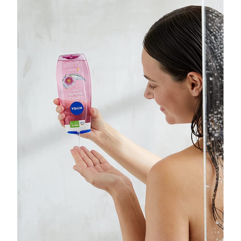 NIVEA Waterlily & Oil Duschgel (250 ml), pH-hautneutrale Pflegedusche mit
