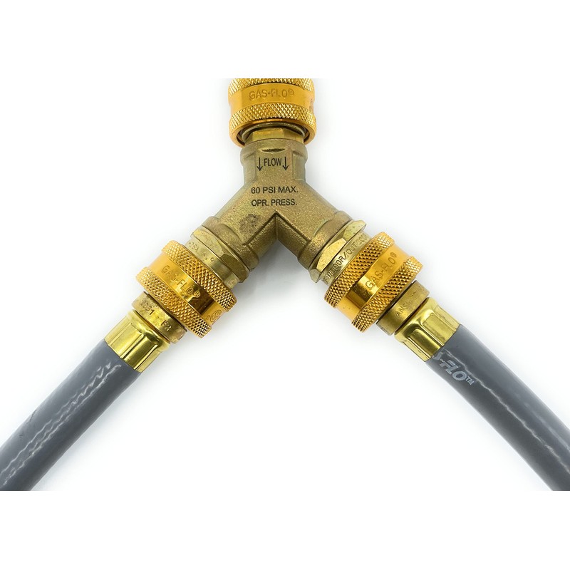 GAS-FLO, Gas Quick Disconnect 3/8 Y Splitter, CSA Certified for