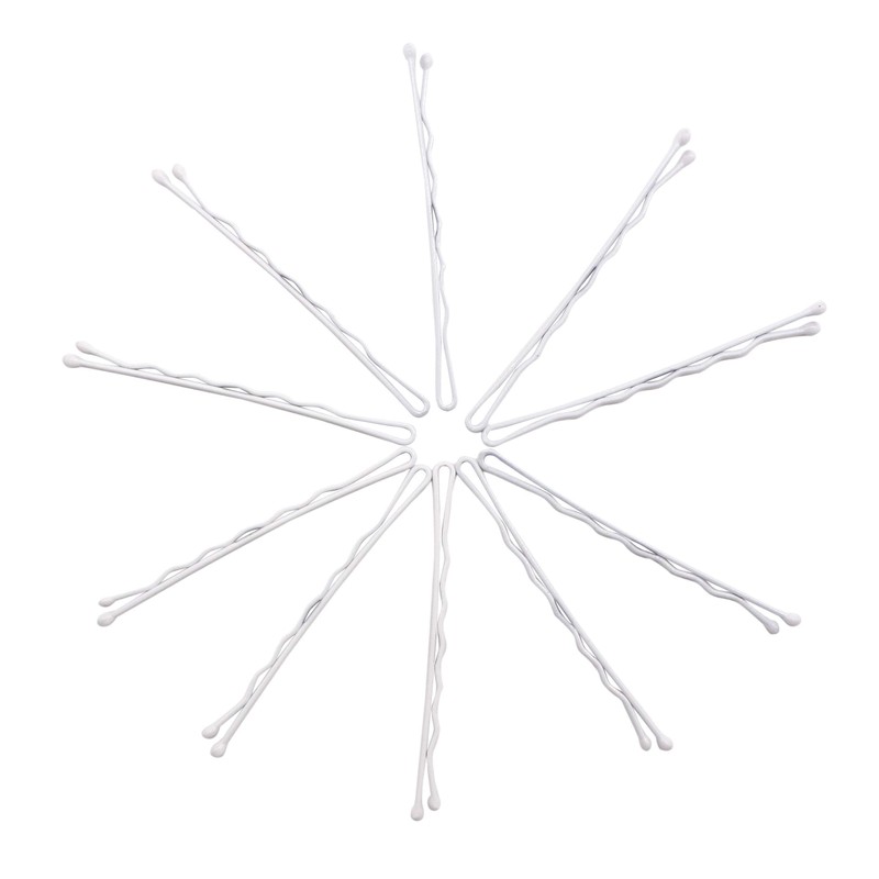 Dofash 5Waves Bobby Pins White Hair Pins 5CM/2IN Hairpins Decorative