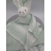 Under the Nile Organic Cotton White/Pale Green Bunny Rabbit Lovey