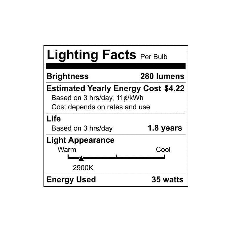 Satco S4627 Bi Pin G8 Base Halogen Light Bulb, 35