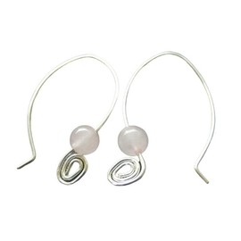 Ohrringe ELIPS Edelstein versilbert (Rosenquarz)
