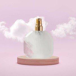 Refillable Perfume Bottle - Healing Crystal - Polished Natural Gemstone - Travel Size (White Crystal, Rounded)