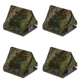 Eastcom WW2 Toy Soldiers Green Military Camouflage Marching Small Tent 4-Piece Set Compatible with Famous Building Blocks Brands