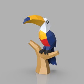 YAIUNHIQ Toucan Creative DIY Three-Dimensional Paper Sculpture Model Handmade Origami Decoration Paper Art Decoration Ornaments