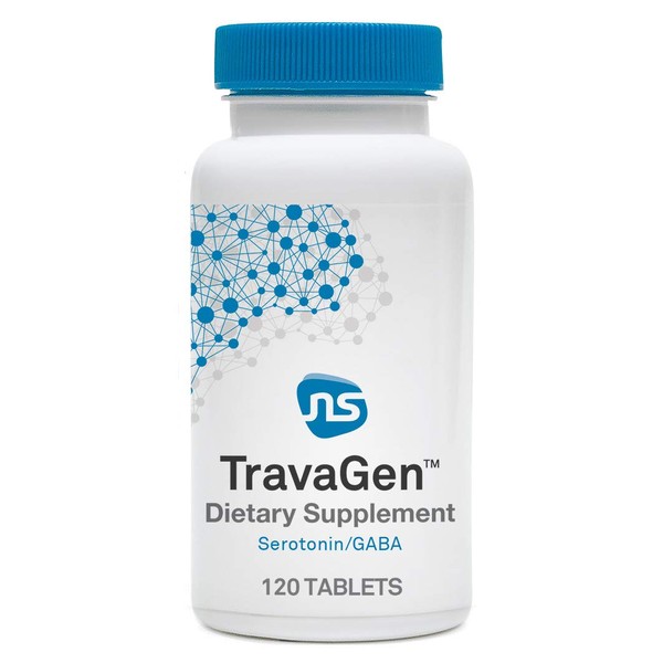 NeuroScience TravaGen - Theanine + Tryptophan Mood Supplement with Folate, Vitamin B6 + B12 - Helps Improve Mood and Reduce Stress + Anxiousness (120 Tablets)