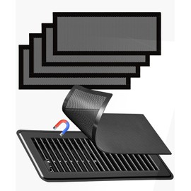4 PCS Black Magnetic Vent Covers-5.5x12 Magnetic Air Vent Covers with Mesh Screen for Floor/Wall/Ceiling Registers-Easy to Install, Durable Design(Fits Registers 5"to7" Width x 12" to14"Length)