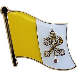 Vatican (Papal) Flag Die-struck Metal Single Lapel Pin with Butterfly Clasp Closure
